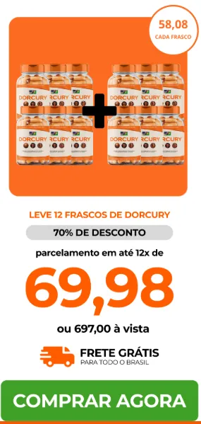 Kit completo com 12 frascos de Dorcury, solução anual para dores crônicas, saúde articular e maior mobilidade