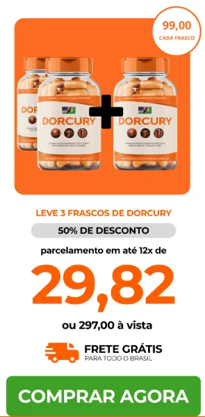 Kit com 3 frascos de Dorcury, tratamento de 3 meses para alívio prolongado de dores e fortalecimento das articulações